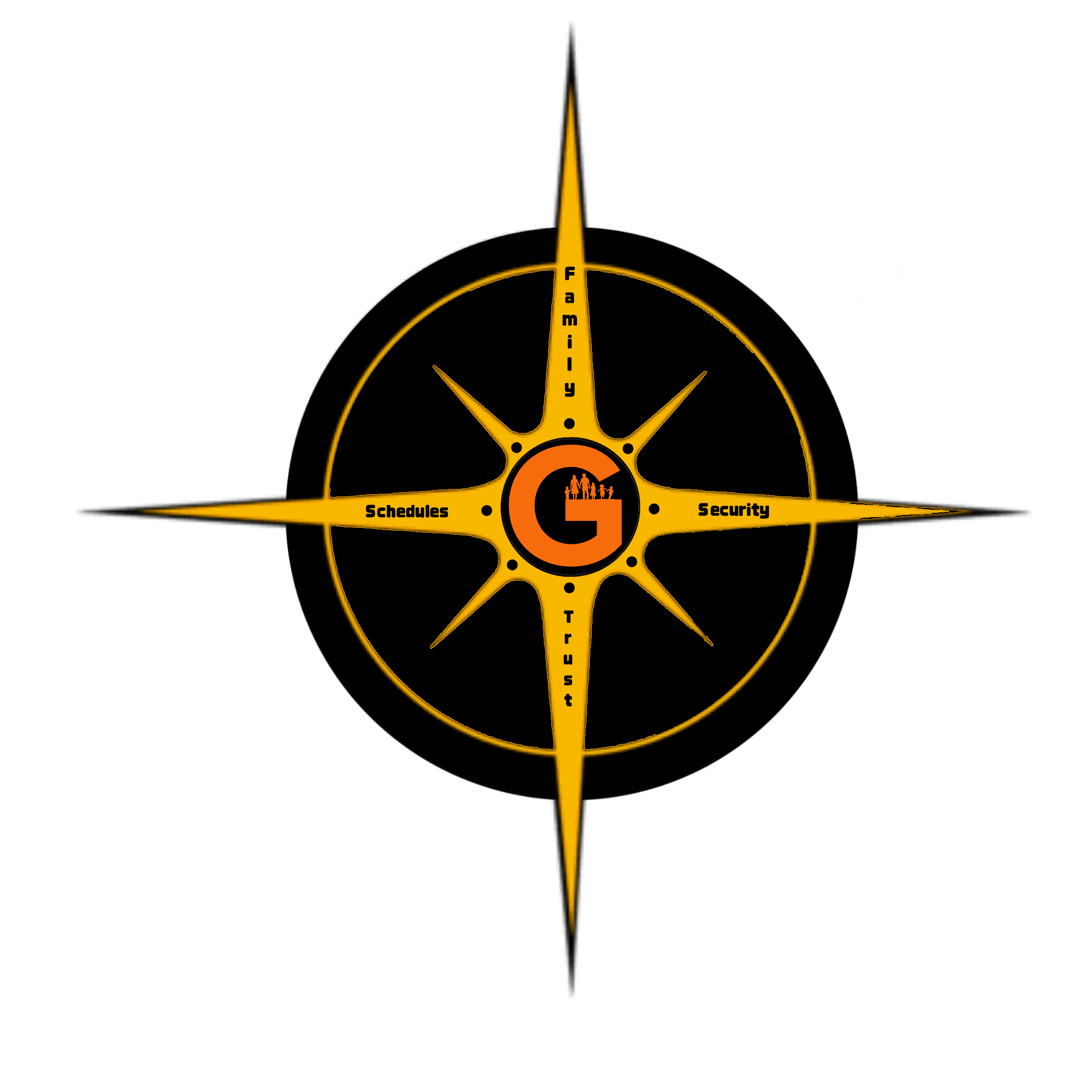 Guardian compass crest with Family, Schedules, Security, and Trust surrounding the Guardian G